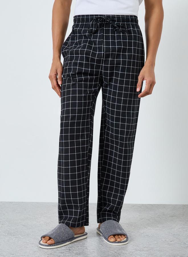 ستايلي بنطال بيجاما كاروهات بقصة مريحة - Image 1